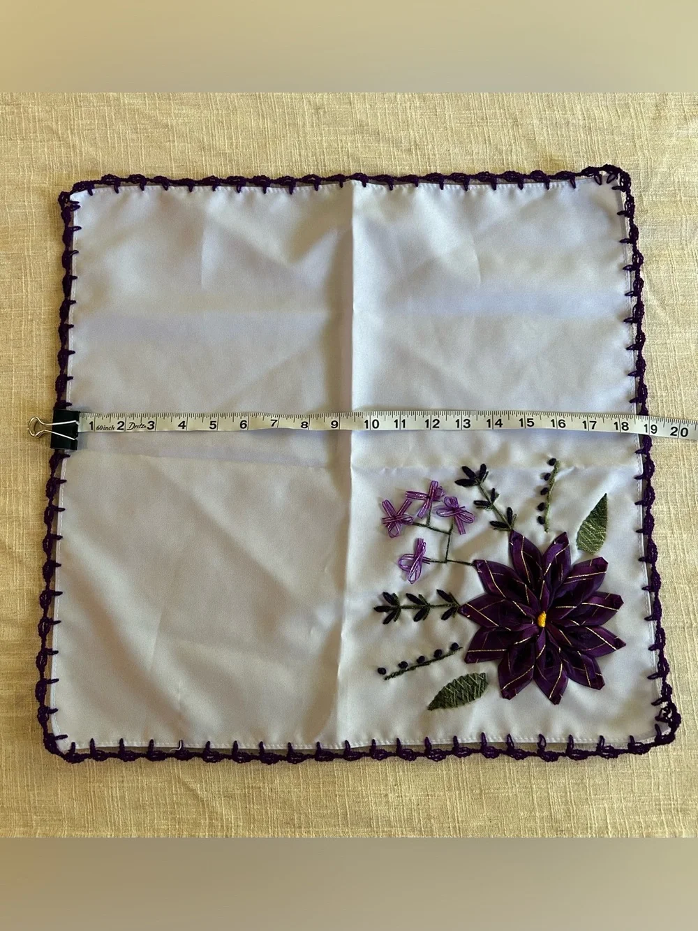 Mexican Artisanal Hand- Ribbon Tortilla Napkins Embroidered - Set of 3